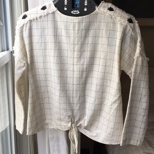 Zara embroidered Moroccan windowpane check shirt
